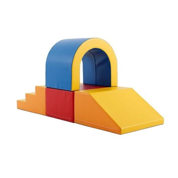 Tunnel de jeux, bloc constructible en mousse, multicolores et 100% recyclable