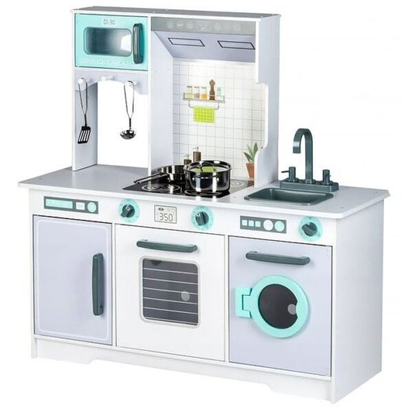 Grande cuisinette de jeu en bois recyclable pour enfant avec accessoires